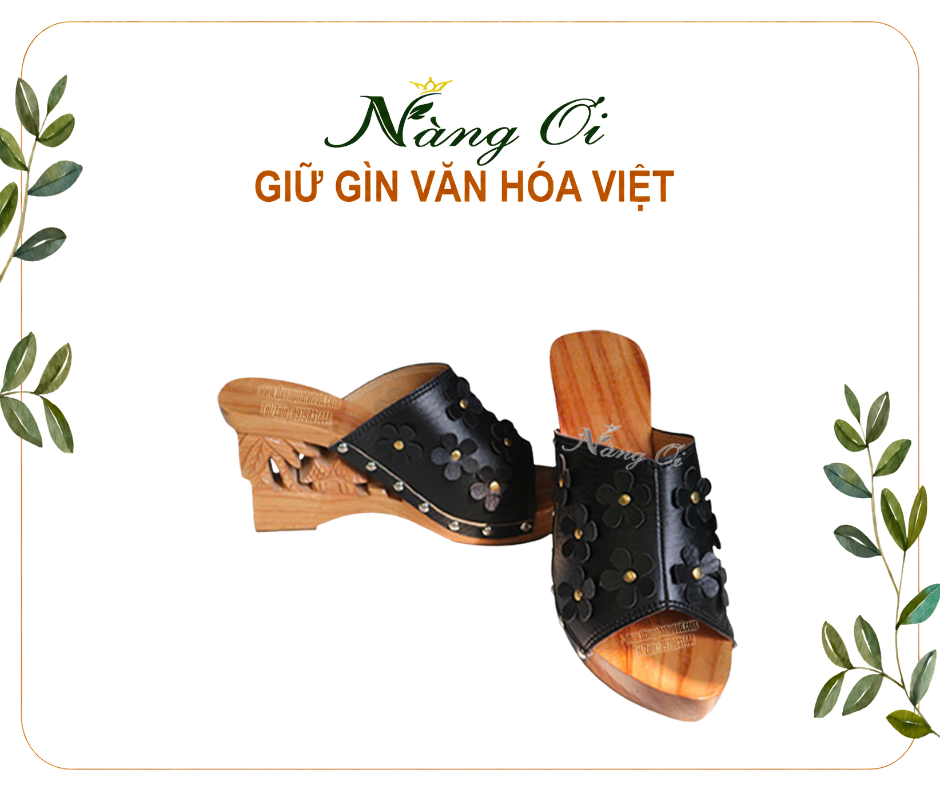 guốc mộc cho nữ caoa 10cm quai sambo ôm chân chắc chắn